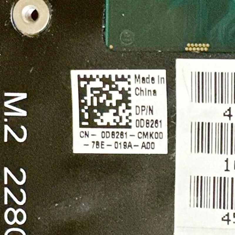 CN-0D8261 델 XPS 13 9360 노트북 마더보드 LA-F051P 0D8261 D8261 I5-8250U CPU 8GB-RAM 메인보드 완전 작동