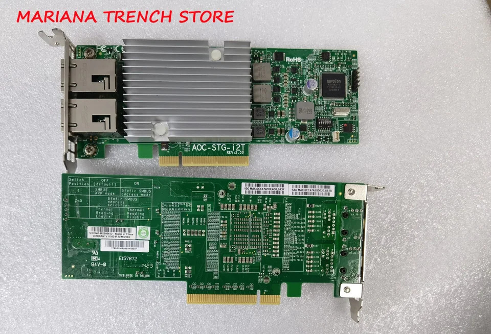 슈퍼마이크로 네트워크 카드AOC-STG-i2T 표준 LP 2x 10GbE RJ45 PCI-Ex8 X540