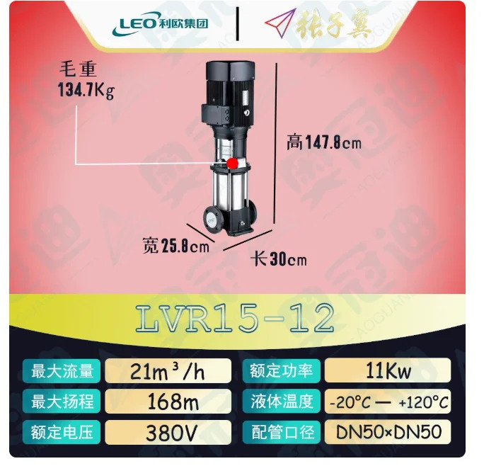 LEO LVR/LVS15 스테인레스 스틸 수직 다단식 워터 펌프 LVR15-10 LVS15-10 LVR15-12 LVS15-12