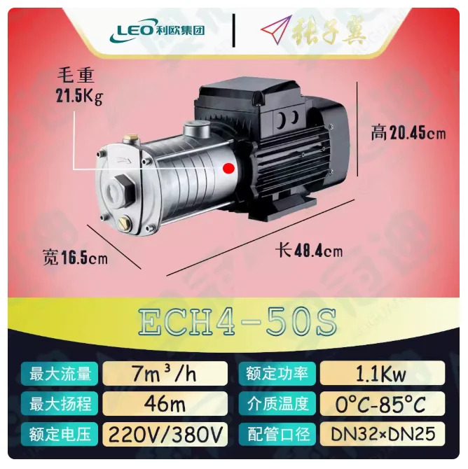 LEO ECH-S 스테인레스 스틸 수평 다단 원심 워터 펌프 단상 220V ECHm4-50S ECHm4-60S ECHm10-10S 10-20S