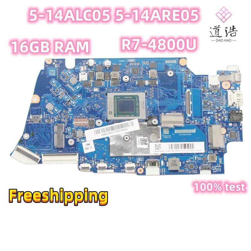 LA-J701P Lenovo호환 Ideapad 5-14ALC05 5-14ARE05 노트북 마더보드 5B21A98877 5B20Z56966 R7-4800U CPU 16GB-RAM