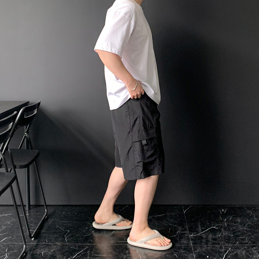 남자 버뮤다 팬츠 반바지 여름 냉장고 나일론 밴딩 6부 쿨 카고 빅 사이즈 바지 - 상세 이미지 2
