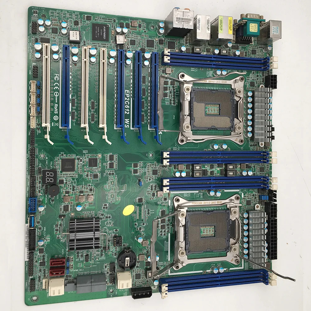 ASRock호환 서버 마더보드 듀얼 소켓 LGA 2011 R3 지원 E5-2600 V3/V4 시리즈 DDR4 EP2C612 WS