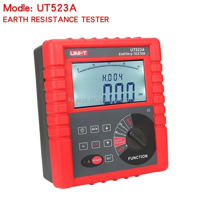 saleUNI-T UT523A RS232 디지털 2/3/4 극 접지 저항 전압 토양 시험기
