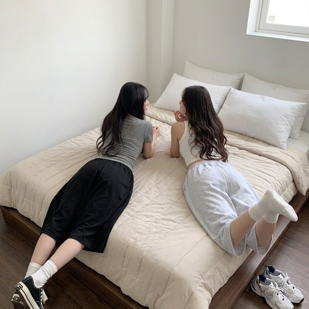 하이웨스트 허리밴딩 스트랩 전면핀턱 버뮤다 와이드 밴딩 반바지 - 상세 이미지 5