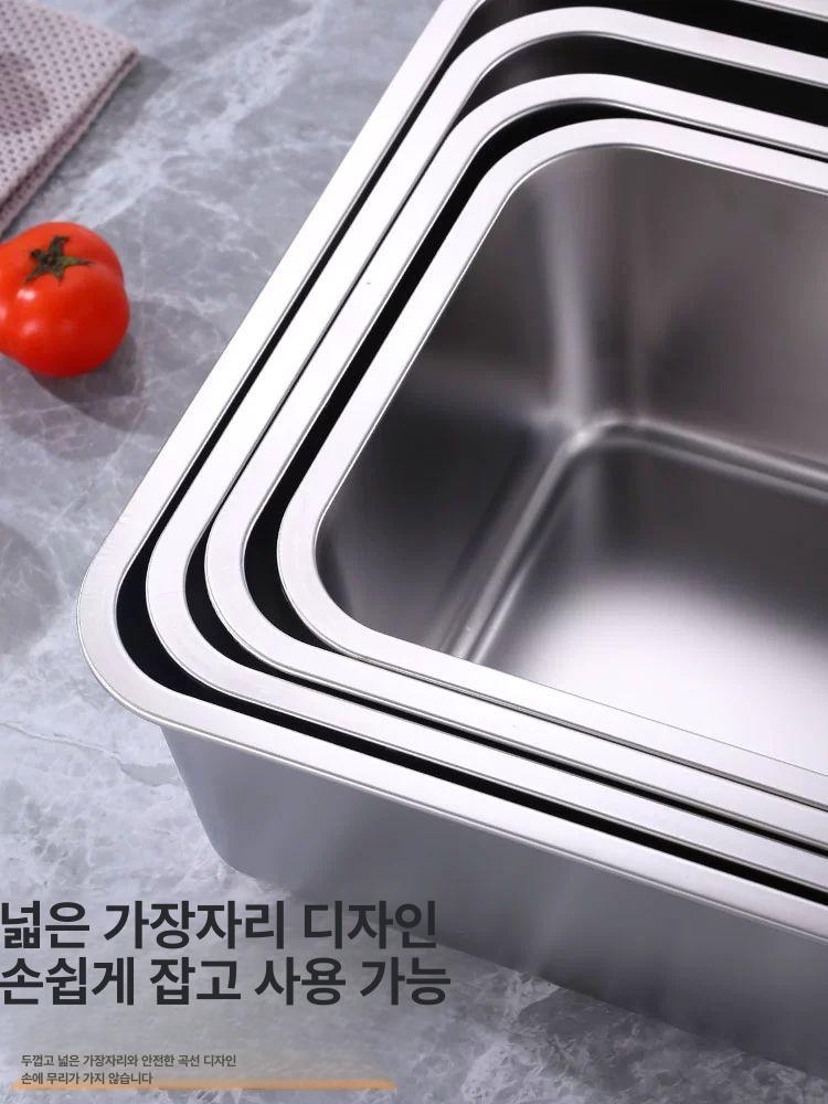 스테인레스 스텐사각트레이 주방 다용도 대형쟁반 보관 사각형 사각쟁반 서빙 - 상세 이미지 5