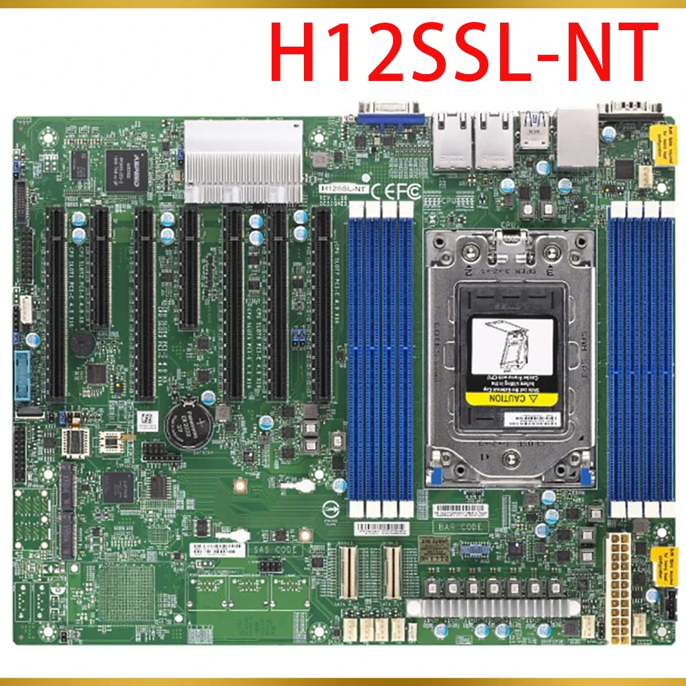 Supermicro 마더보드 단일 소켓 서버 EPYC7002 기가비트 이더넷 포트는 4GPU IPFS H12SSL-NT를 지원