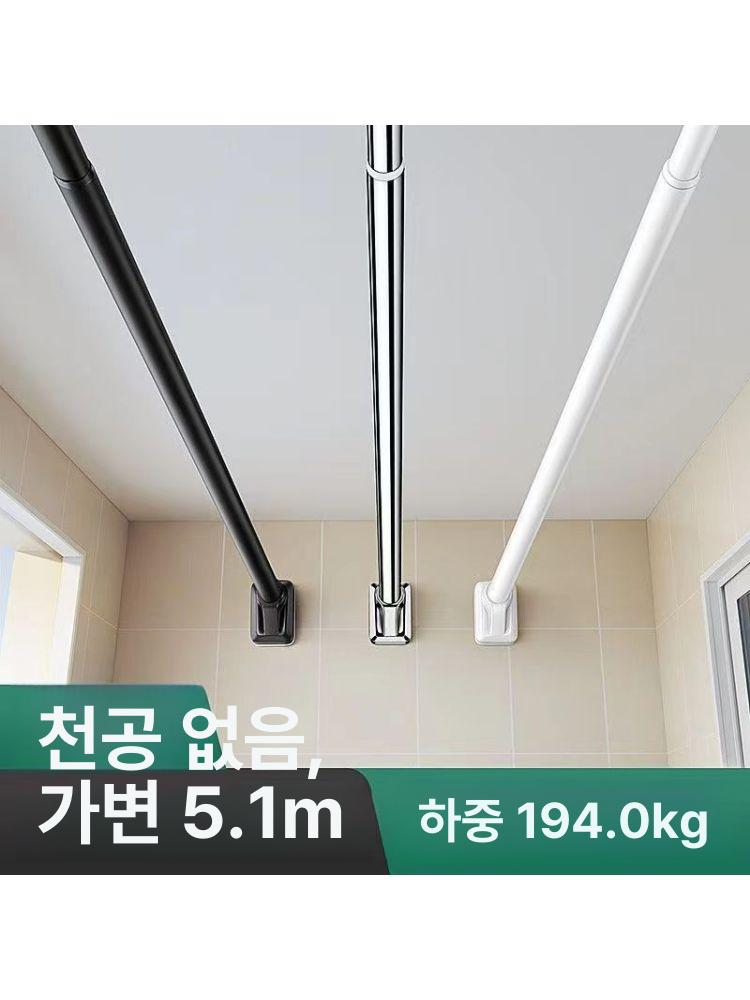 천장형 빨래건조대 슬라이드식 실내 베란다 세탁물 건조봉 부착형 자동 수동식 스테인리스 기구 옷걸이 이미지 6