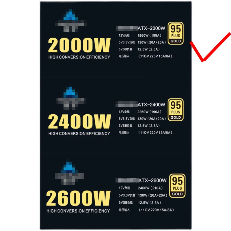 전전원공급장치-2000W 다그래픽 렌더링 지원 95 PLUS Gold 인증 Hot