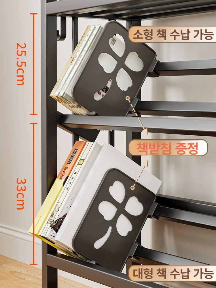 이동식 책꽂이 우드 바퀴달린 정리 트롤리 카트 트레일러 책선반 북웨건 서재 - 상세 이미지 2