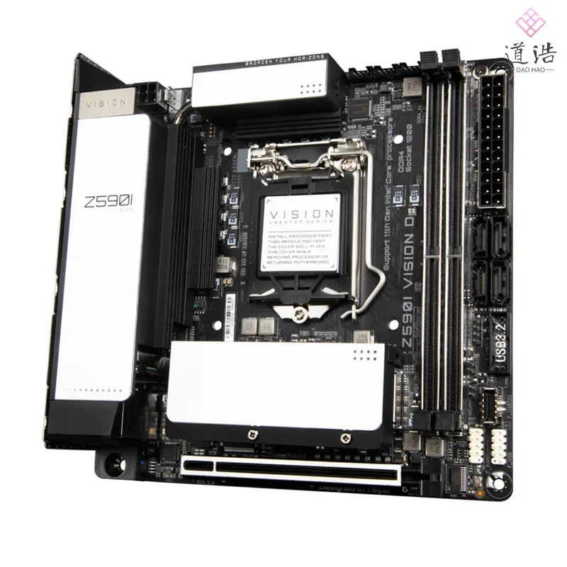 Z590I VISION D 마더보드 64GB M.2 LGA 1200 DDR4 Mini-ITX Z590 메인보드 완전 작동 리퍼