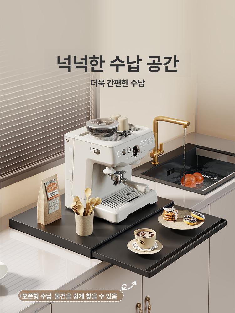 슬라이딩 선반 인테리어 거실 서랍장 디자인 다용도 커피 사이드테이블 사이드보드 - 상세 이미지 3