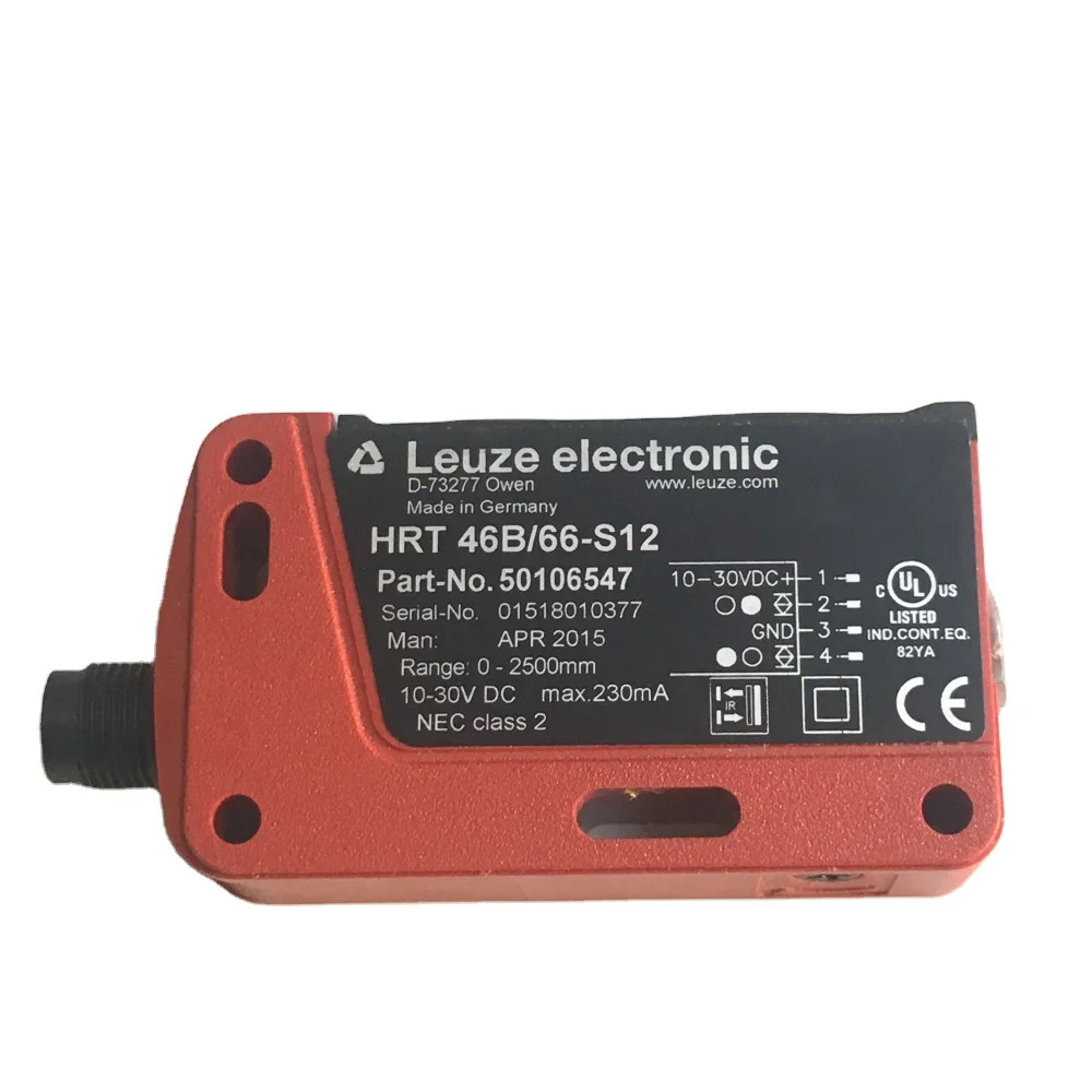금 M12 4핀 10-30v HRT96M/A-1670-800-44 50080048기능 확산 센서 Leuze Sensors