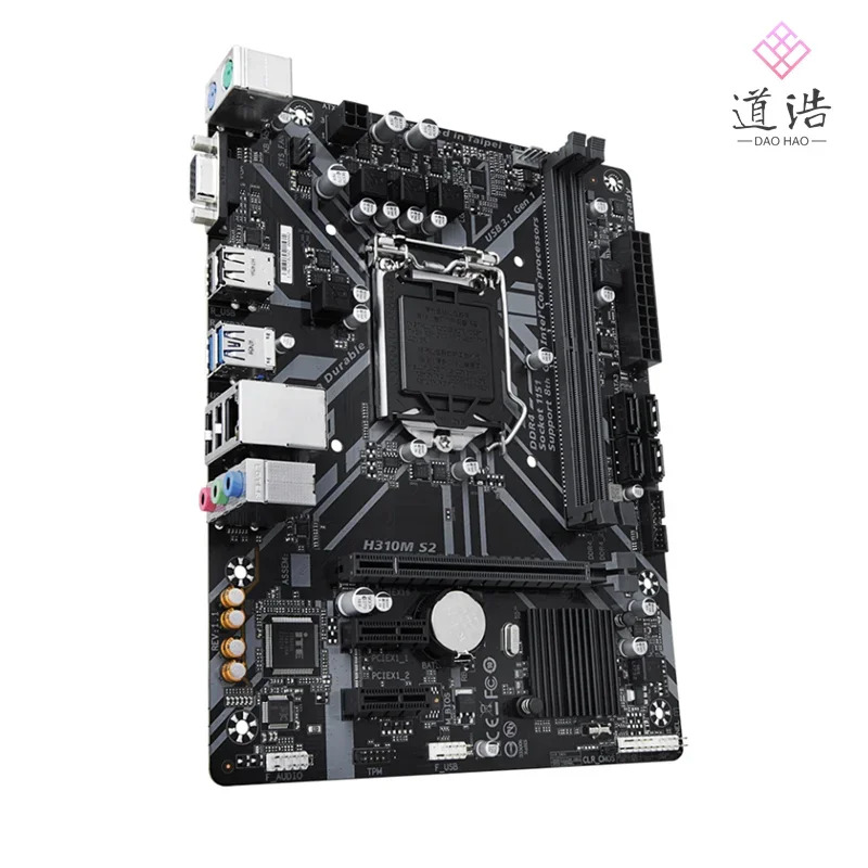 H310M S2 마더보드32GB VGA 4xSATA3.0 LGA 1151 DDR4 마이크로 H370 메인보드 완전 작동 리퍼