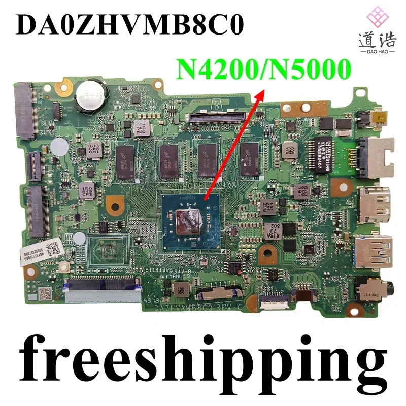 Acer DA0ZHVMB8C0 노트북 마더보드 NBVFX11006 NBVHT1100A 8GB RAM N4200/N5000 CPU 메인보드 완전 작동 리퍼