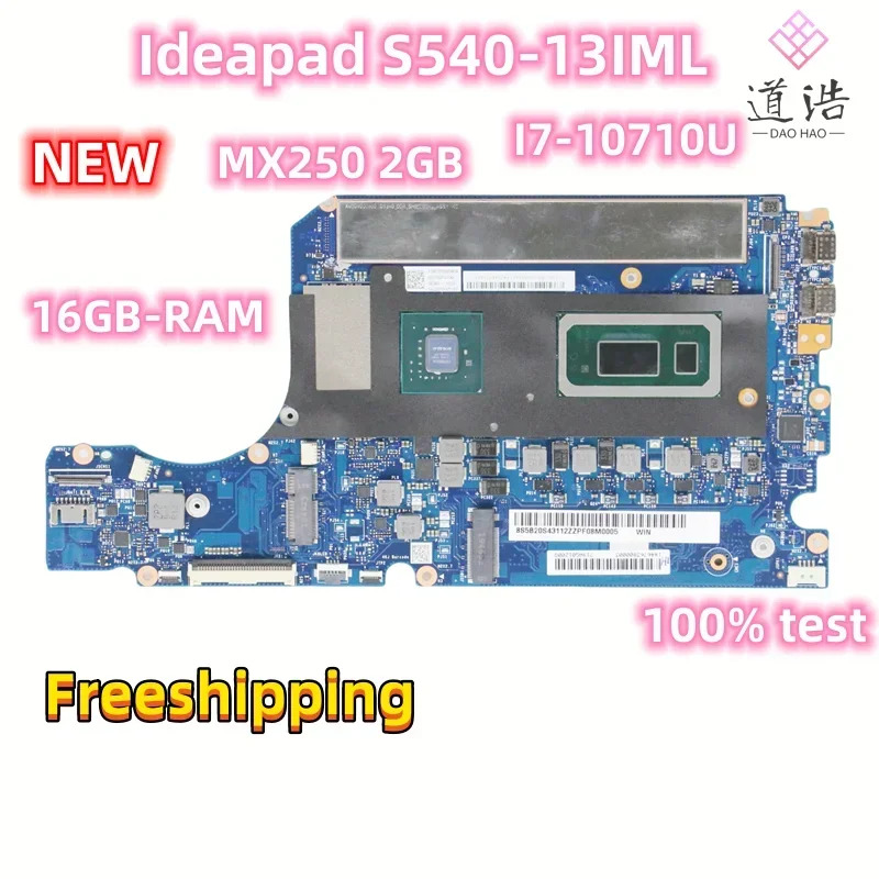 Lenovo호환 Ideapad S540-13IML 노트북 마더보드새 NM-C571 5B20S43112 I7-10710U CPU 16GB-RAM MX250 2GB GPU 완전 작동