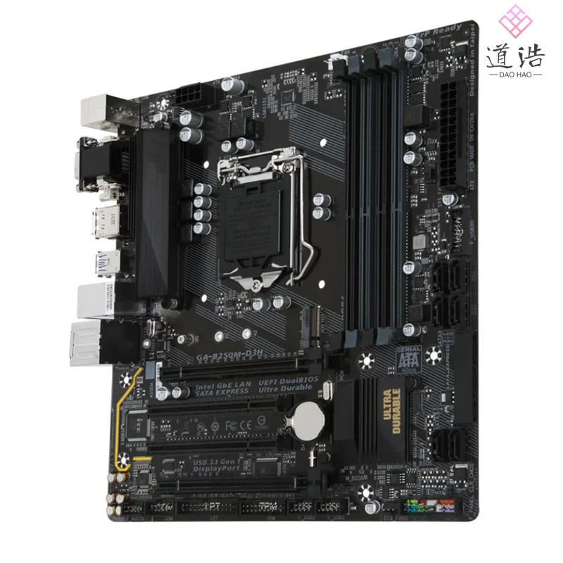 GA-B250M-D3H 마더보드64GB M.2 DVI VGA HDMI LGA 1151 DDR4 마이크로 B250 메인보드 완전 작동 리퍼