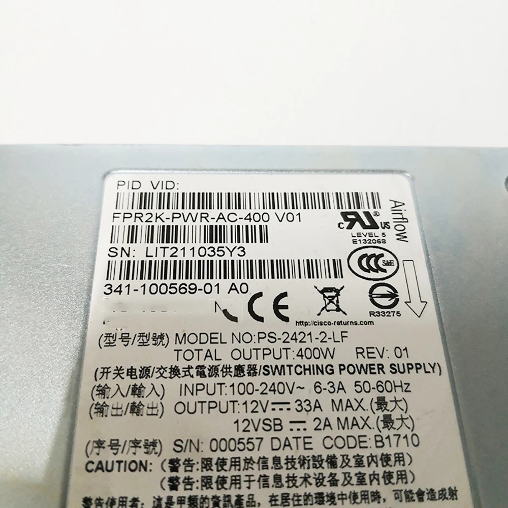 전원공급장치 341- 100569 -01 A0 400W FPR2K-PWR-AC-400