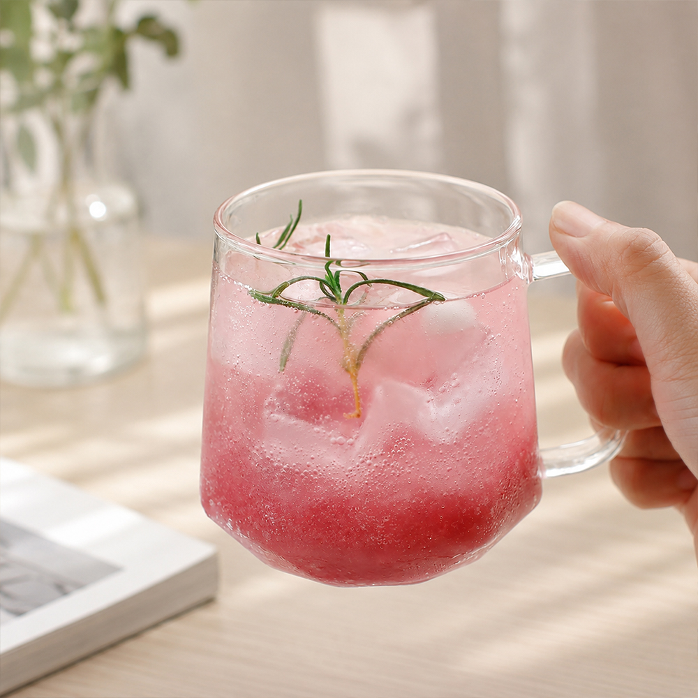 프롬머그 홈카페 내열유리컵 400ml, 1개, 육각머그 이미지 8