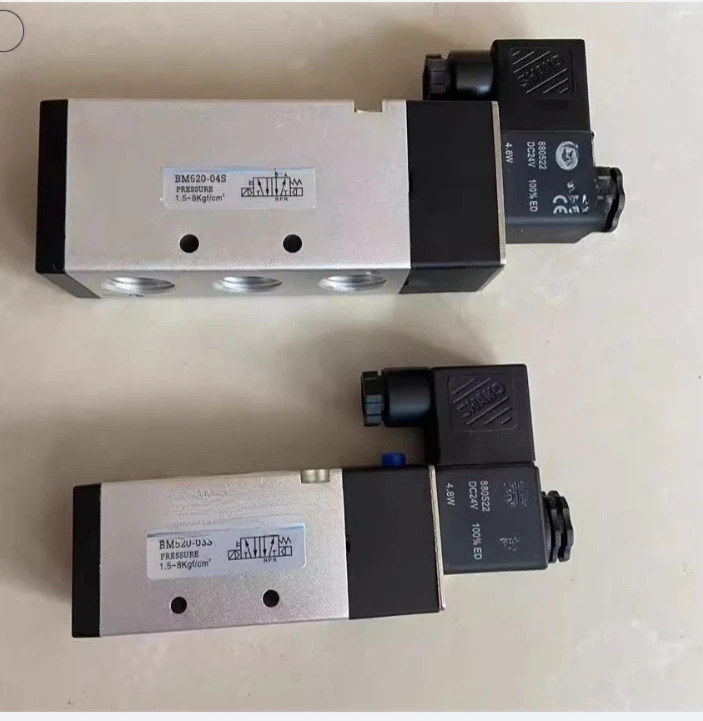 공압 솔레노이드 밸브 BW BM520-02-S 03-S AC220V DC24V 전제어 수동 역전
