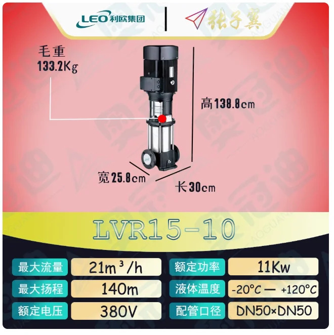 LEO LVR/LVS15 스테인레스 스틸 수직 다단식 워터 펌프 LVR15-10 LVS15-10 LVR15-12 LVS15-12