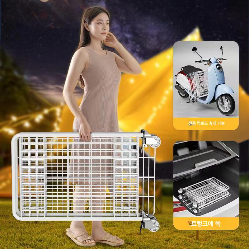 이동식 판매대 행사 매대 진열 디스플레이 카트 접이식 수납함 바구니 - 상세 이미지 3