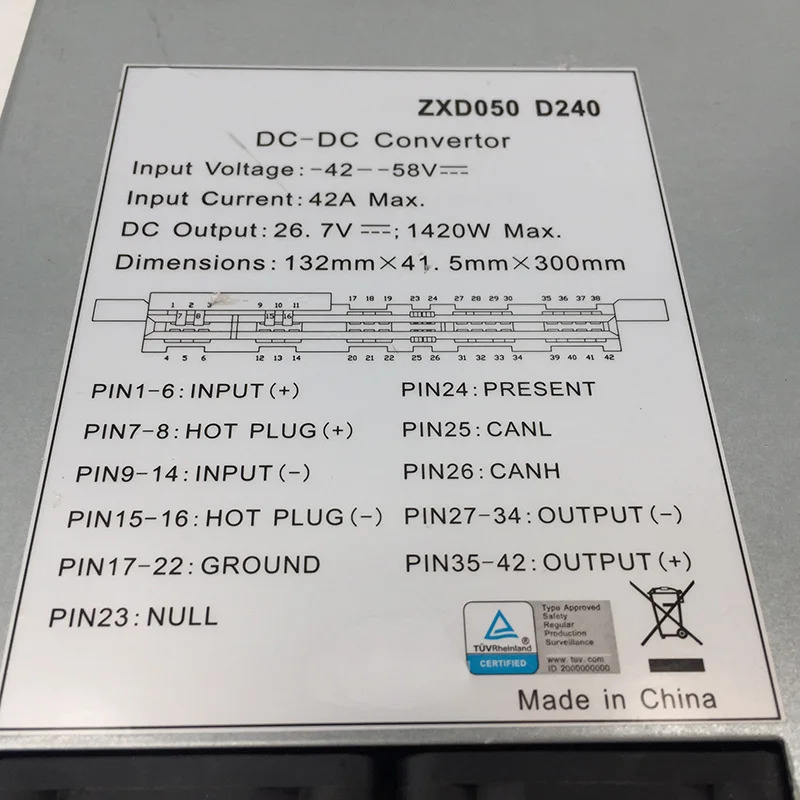 ZTE DC 전원 통신 모듈ZXD050 D240 리퍼된