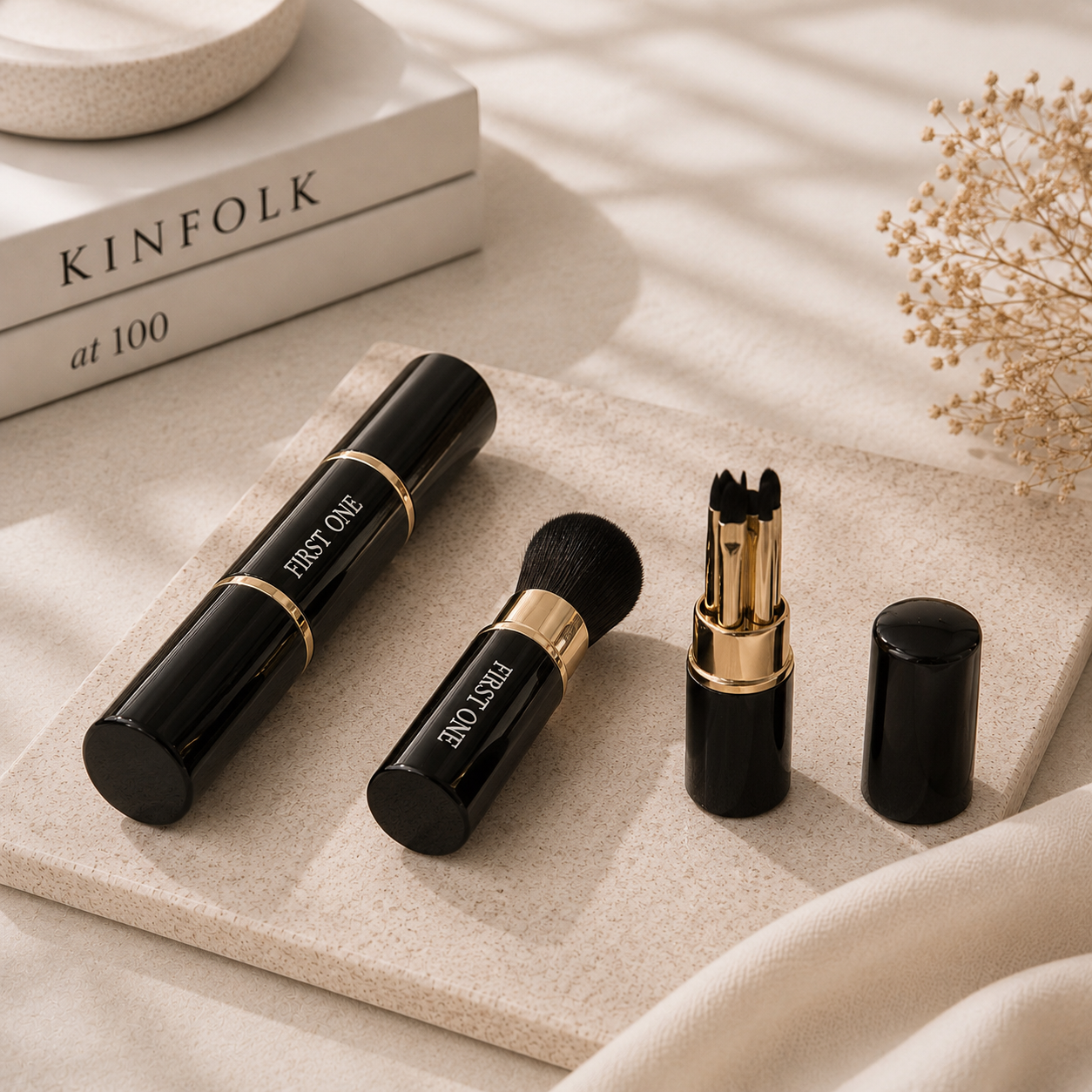 퍼스트원 브러쉬 인조모 여행용 4 mini + blush brush 미니 브러쉬 세트 - 상품 이미지
