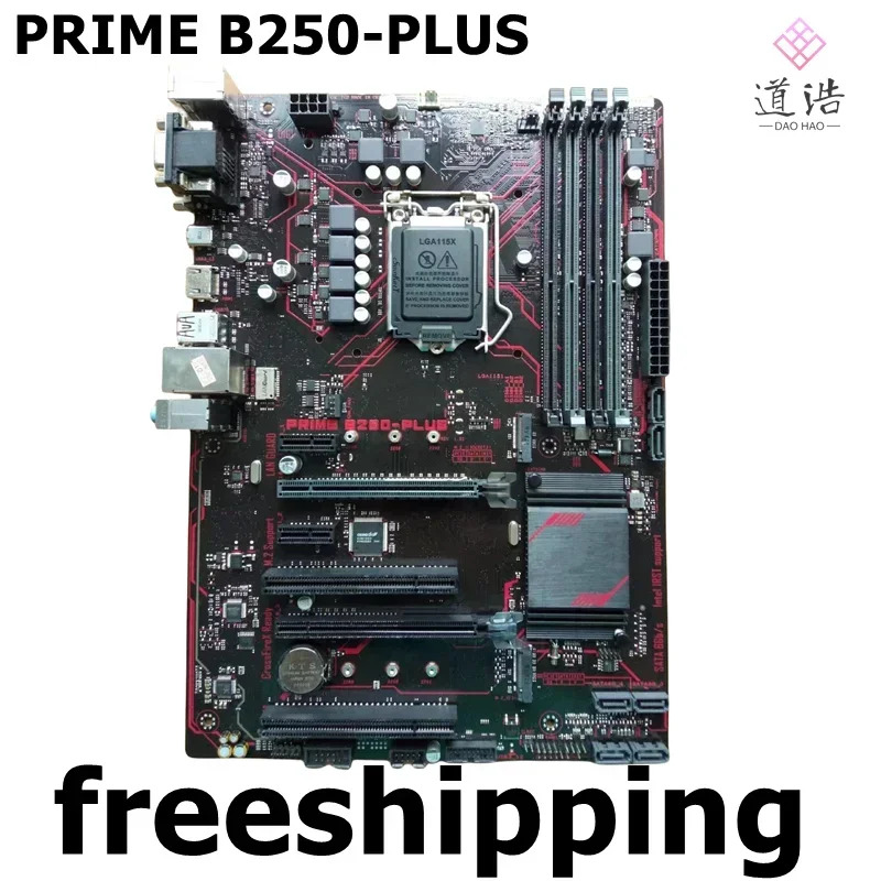 PRIME B250-PLUS 마더보드64GB 2xM.2 VGA DVI HDMI LGA 1151 DDR4 B250 메인보드 완전 작동 리퍼