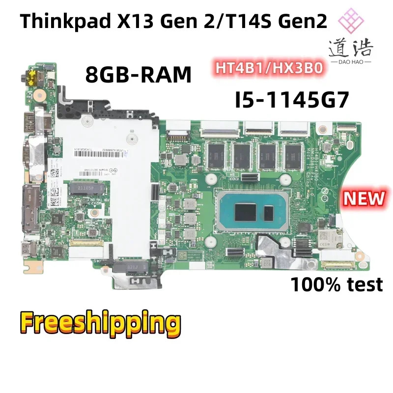 NM-D361 Lenovo호환 Thinkpad X13 Gen 2/T14s 2 노트북 마더보드 HT4B1/HX3B0 5B21C15948 I5-1145G7 CPU 8GB-RAM 완전