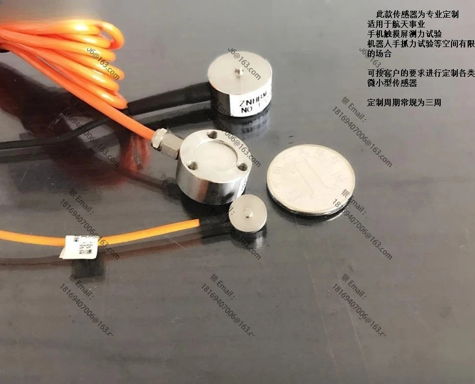 직경 10mm 높이 3.5mm크기를 갖춘 초박형 마이크로 계량 힘 측정 센서