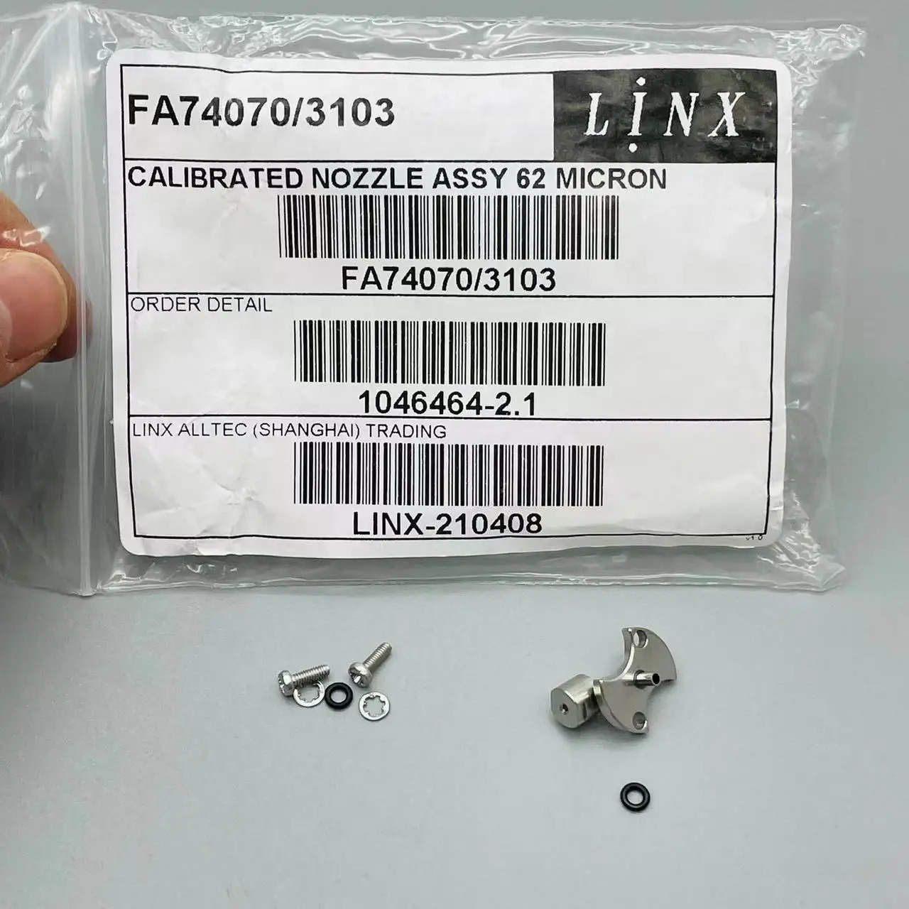 FA74070 3103 노즐 보정 Assy 62 마이크론 Linx Cij 잉크젯 코딩 프린터 용