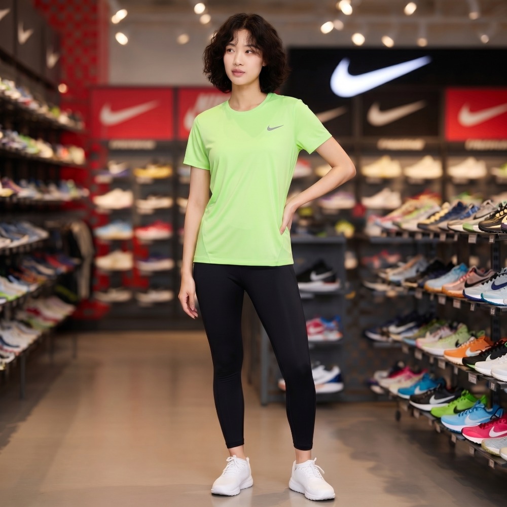 나이키 드라이핏 마일러 여성 반팔 러닝탑 티셔츠 AJ8122-701, XS - 상세 이미지 4