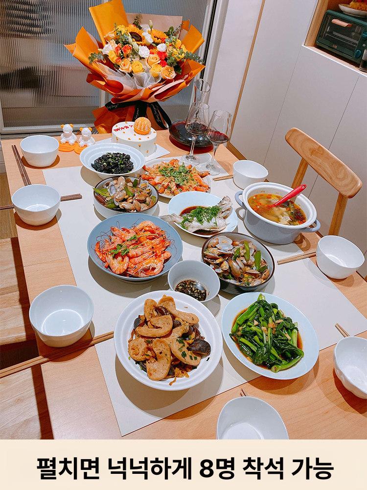 접이식 원목 사각 식탁 거실 접는 간이 밥상 입식 테이블 보조 탁자 - 상세 이미지 5