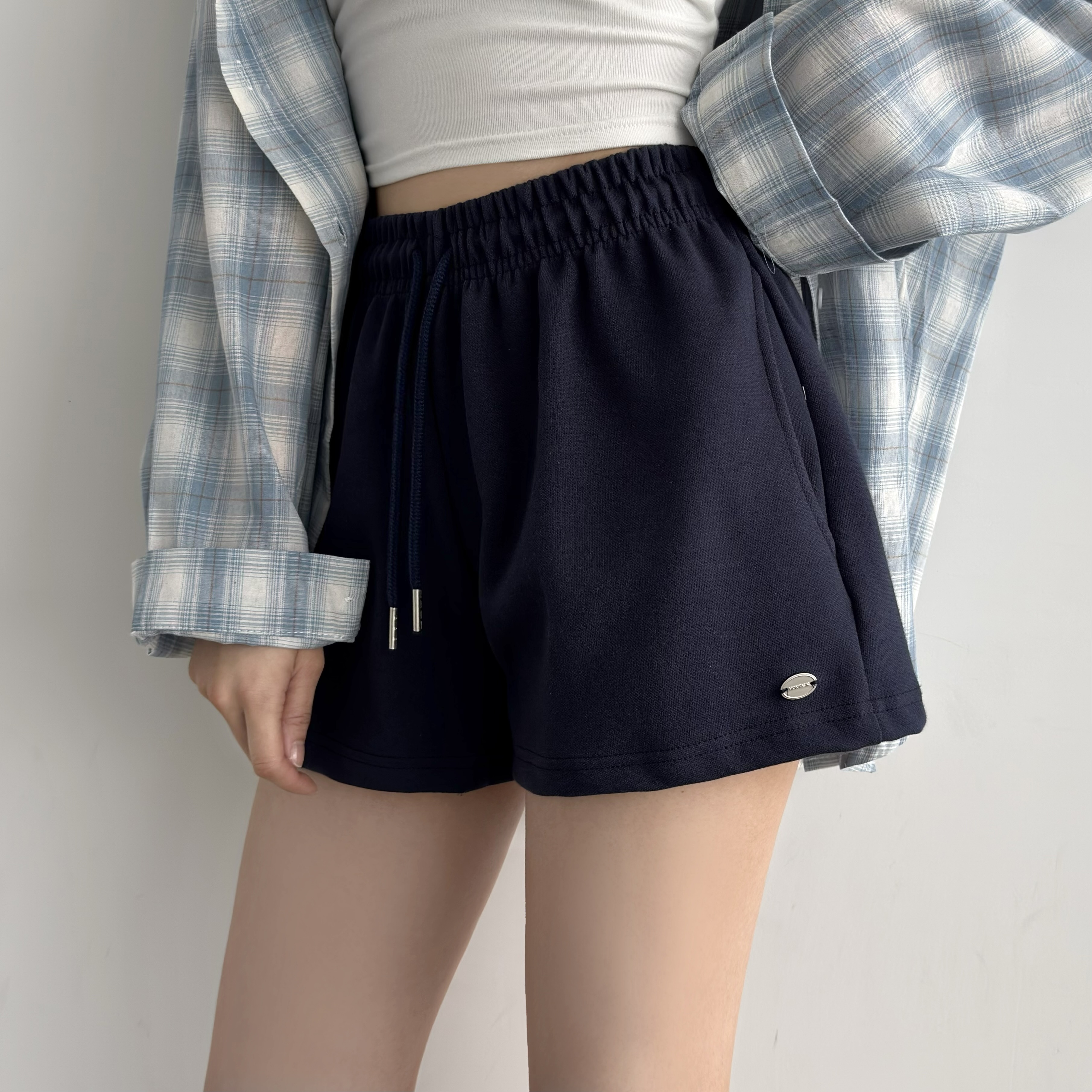 롱다리핏 허리밴딩 팬던트 3부 스트랩 숏팬츠 포켓 트레이닝바지 반바지 이미지 6