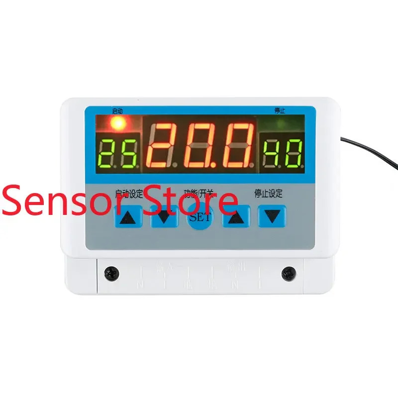 5PCS DC12/24/AC220V 디지털 디스플레이 고전력 벽걸이 형 온도 컨트롤러 조절기 30A 접촉 300W