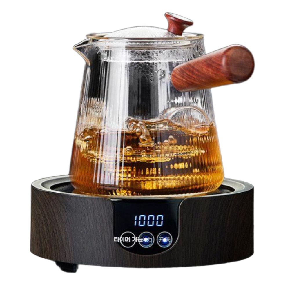 내열유리 주전자 찻주전자 인덕션 차포트 티포트 티팟 800ML + 1500W 스토브 - 상세 이미지 2