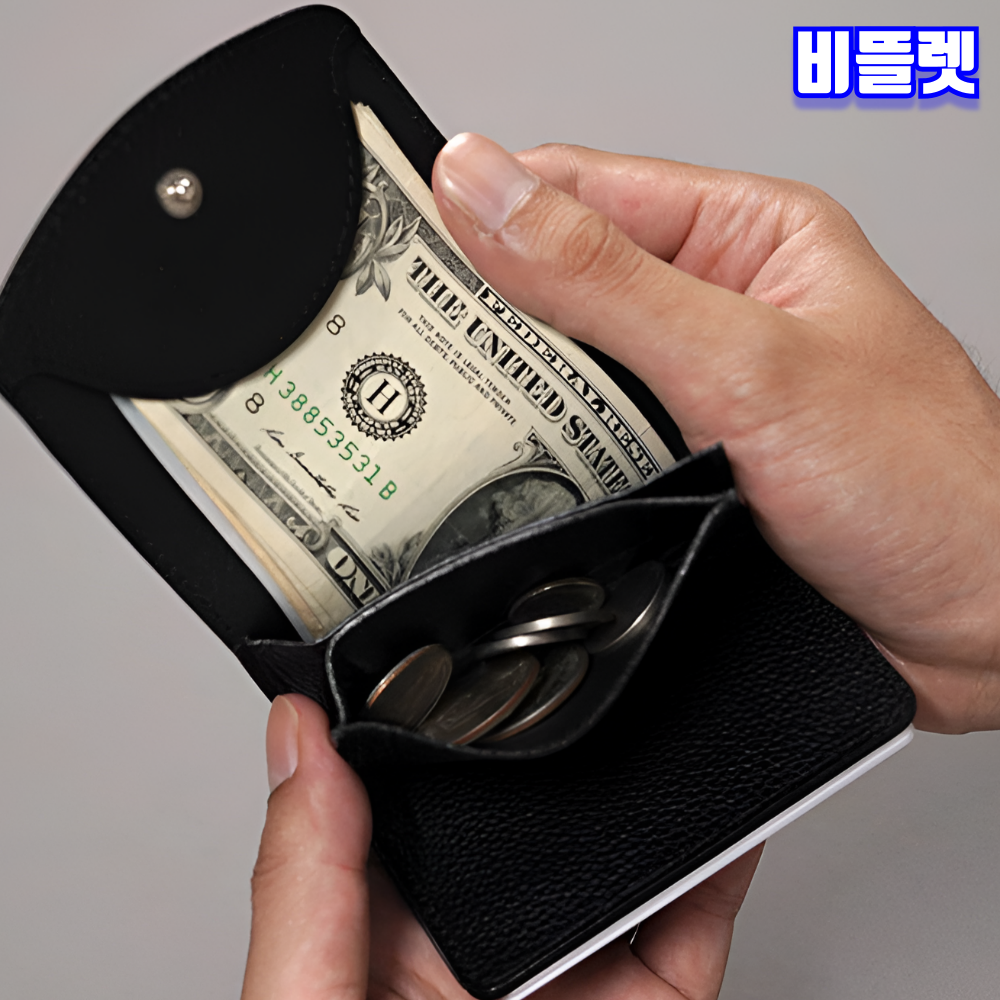 비뜰렛 일본동전지갑 여행용 천연 소가죽 미니 엔화 카드 수납 - 상세 이미지 2