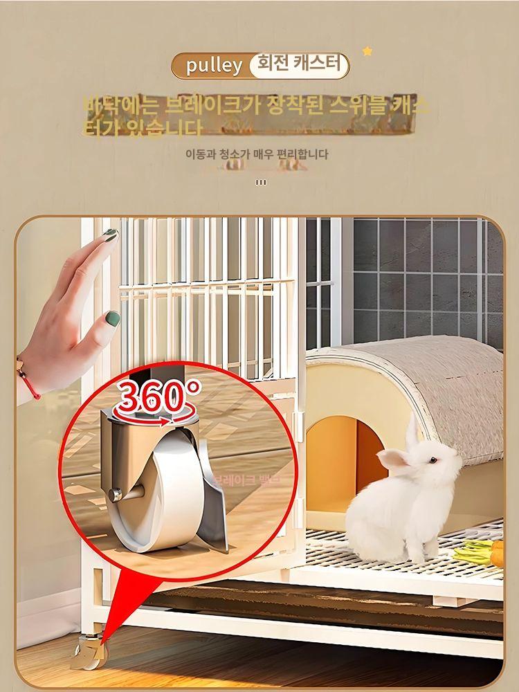 대형 펜스 애견 케이지 이동식 바퀴달린 강철 철망 반려견 실내 가정용 견사 고양이 보호 동물 안전 우리 - 상세 이미지 5