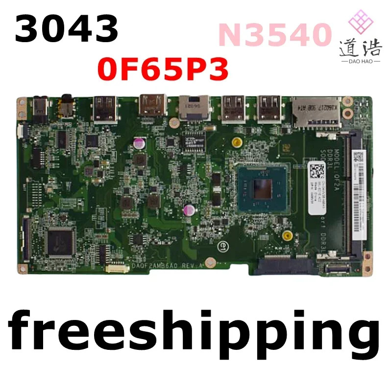 Dell piron 3043 노트북 마더보드CN-0F65P3 0F65P3 F65P3 N3540 CPU DDR3 메인보드 완전 작동 리퍼