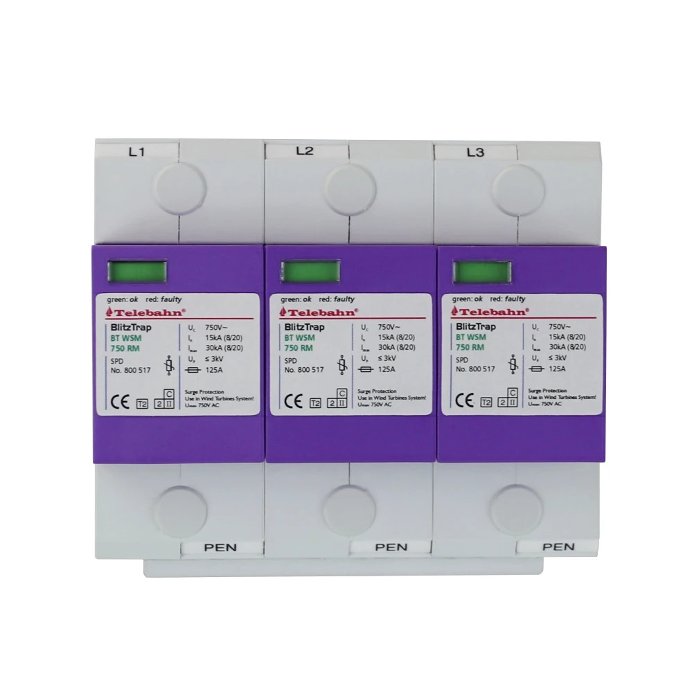 풍력 블로워 시스템480V 600V 750V 15kA 30kA 3P 서지 보호 SPD