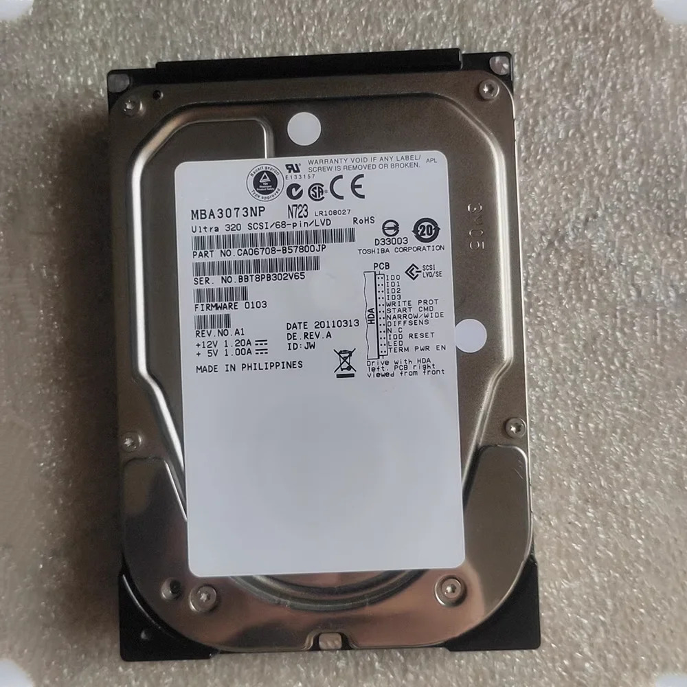 FUJITSU MBA3073NP 15K 73G 68핀 SCSI 하드 드라이브용