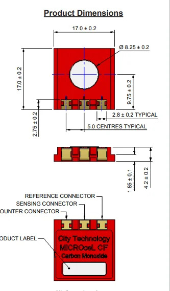 MICROceL CF 일산화탄소 센서 ABU01-U0W