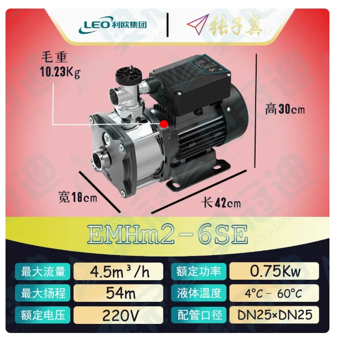 LEO EMHm 스테인레스 스틸 다단 원심 워터 펌프 EMHm2-3SE EMHm2-4SE EMHm2-5SE EMHm2-6SE