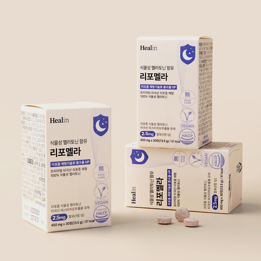 힐린 리포좀 식물성 멜라토닌 2.5mg 리포멜라 30정, 3개 - 상품 이미지