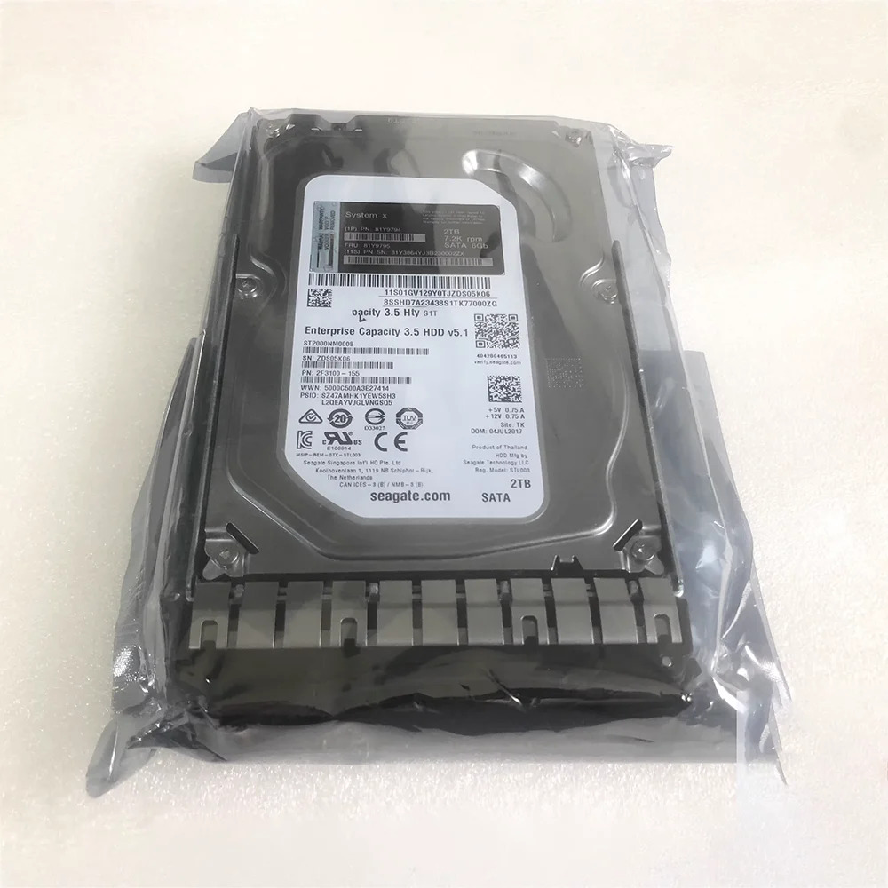 서버 하드 드라이브 2TB 7.2K 6Gb SATA 3.5인치 81Y9794 81Y9795 81Y3864