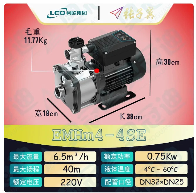 LEO EMHm 스테인레스 스틸 다단 원심 워터 펌프 EMHm4-3SE EMHm4-4SE EMHm4-5SE