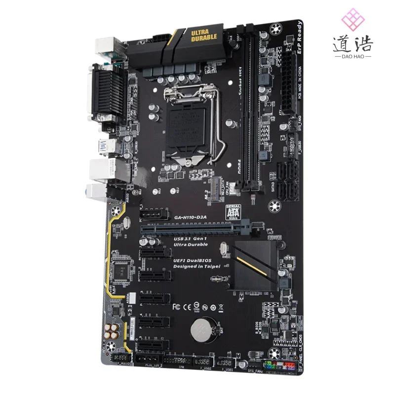 GA-H110-D3A 마더보드32GB VGA M.2 LGA 1151 DDR4 H110 메인보드 완전 작동 리퍼