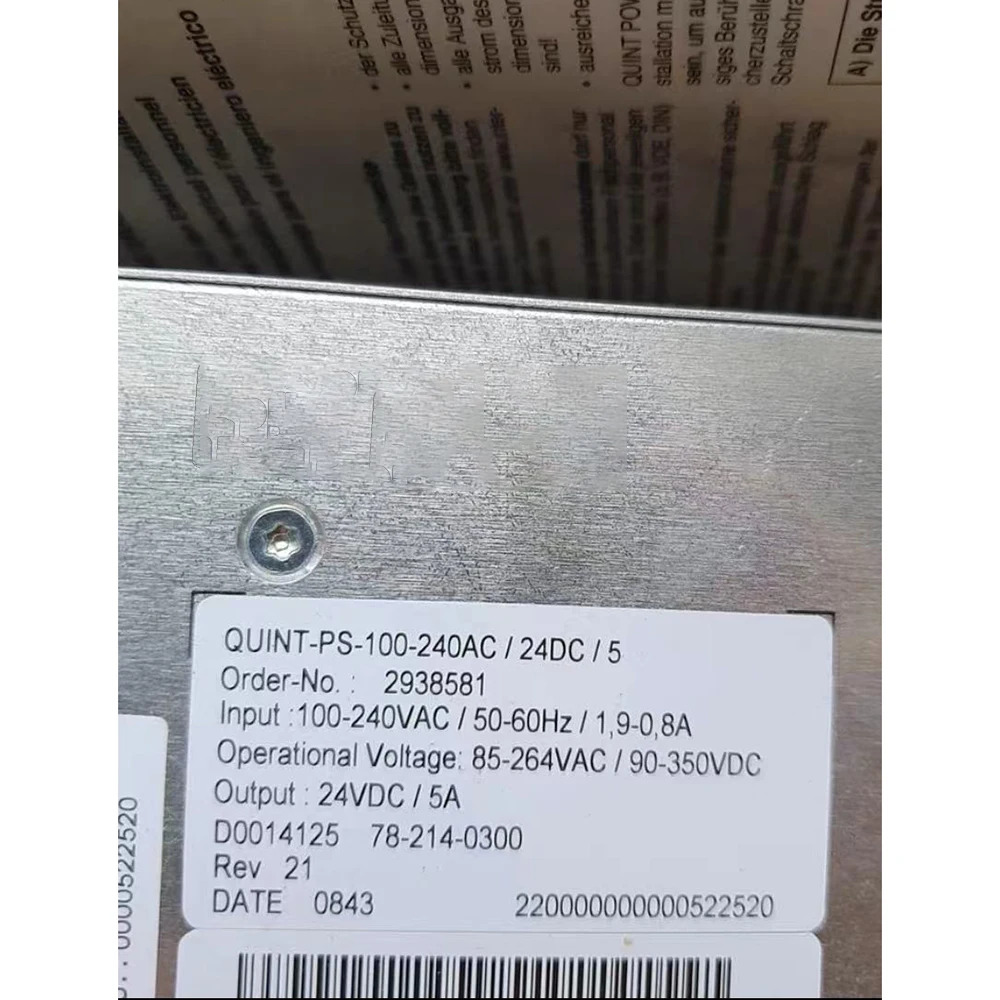 2938581 Phoenix QUINT-PS-100-240AC/24DC/5 스위칭 전원공급장치