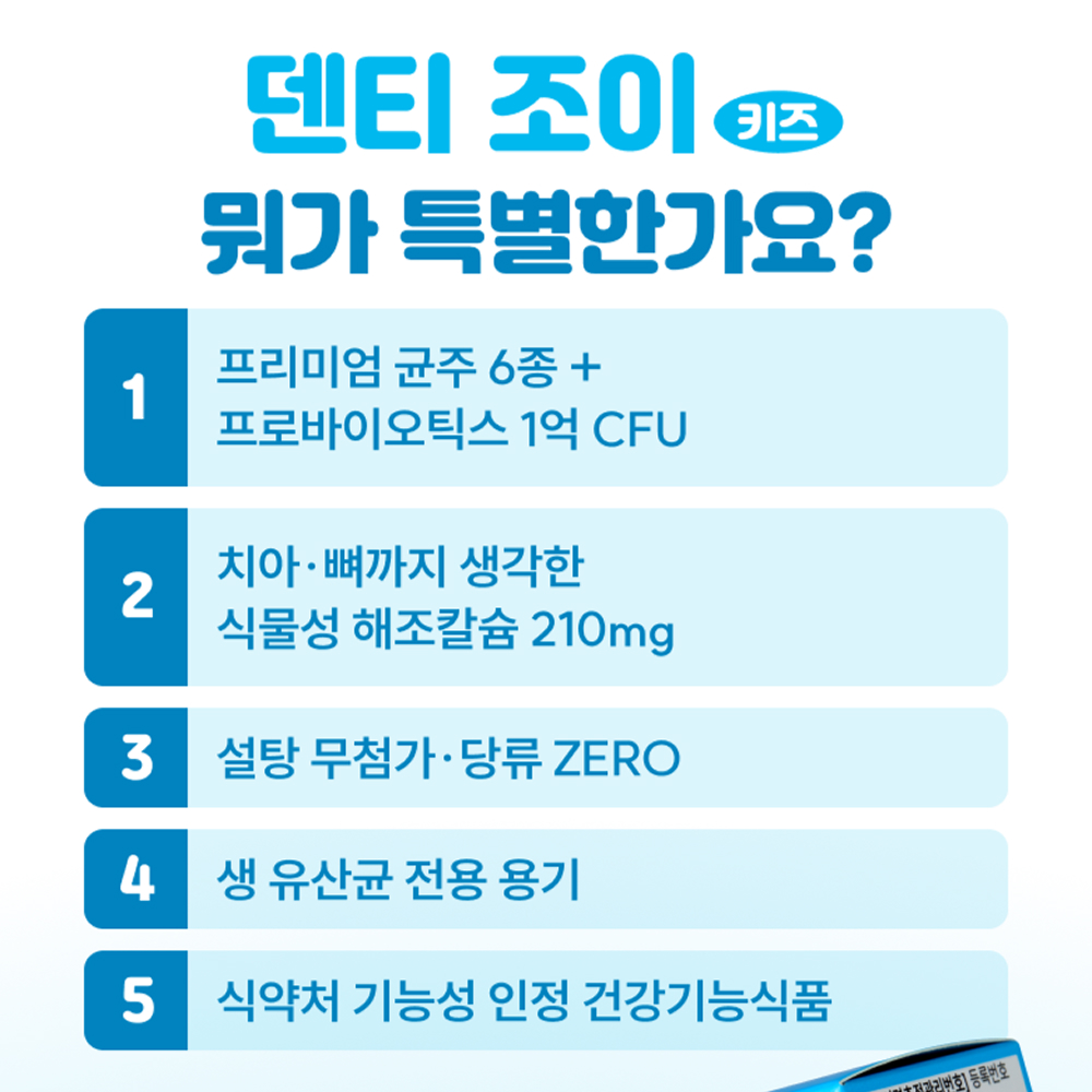 덴티조이 어린이 구강 유래 유산균 청포도 맛 90정, 3개 - 상세 이미지 3